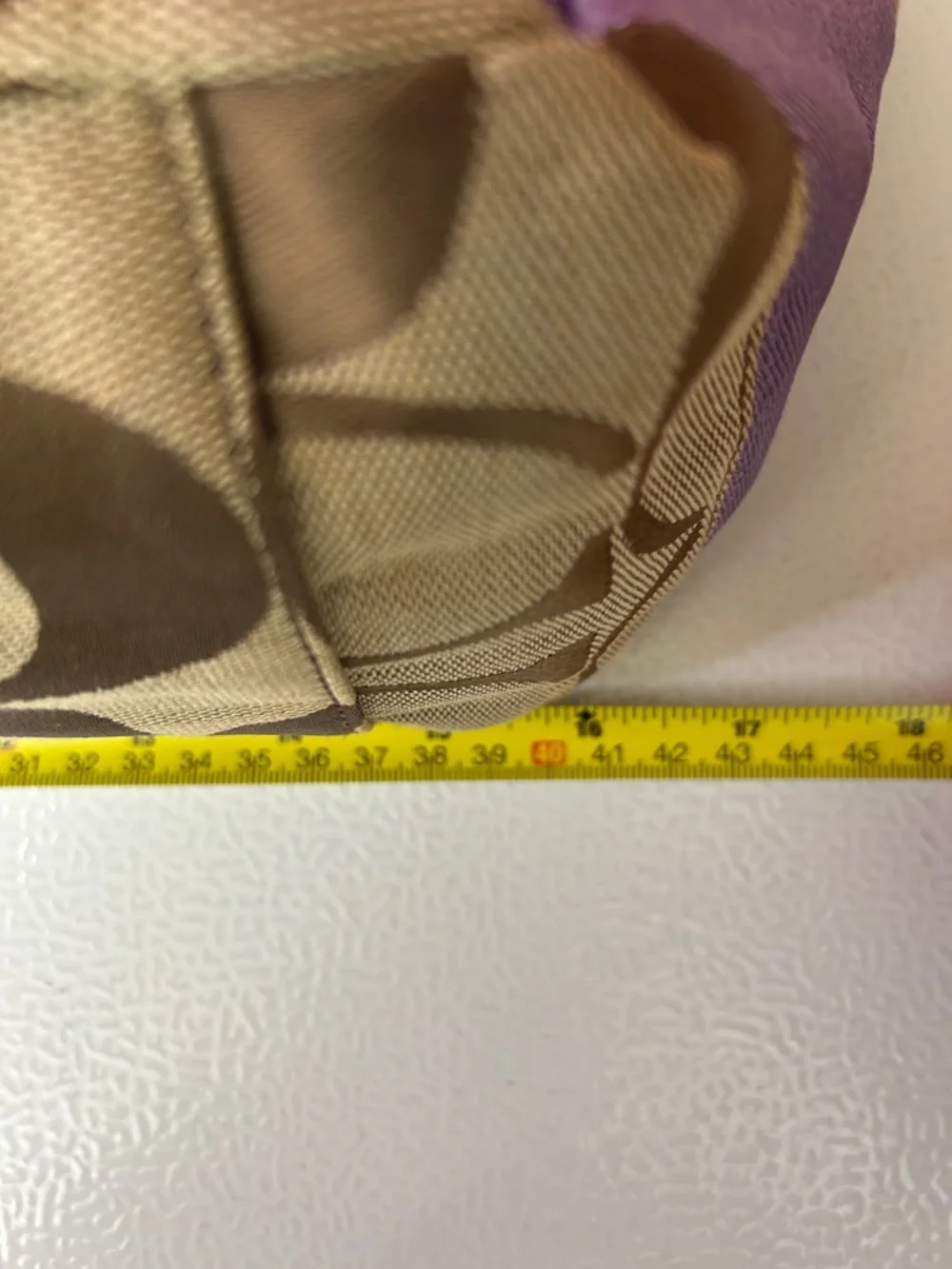 Coach Khaki Signature Tote diaper bag with Lavender Trim - Picture 14 of 16